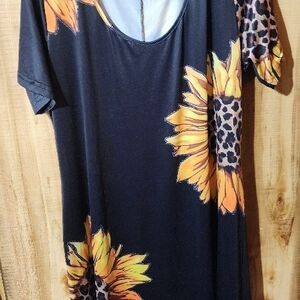 Sunflower Print Women's Top